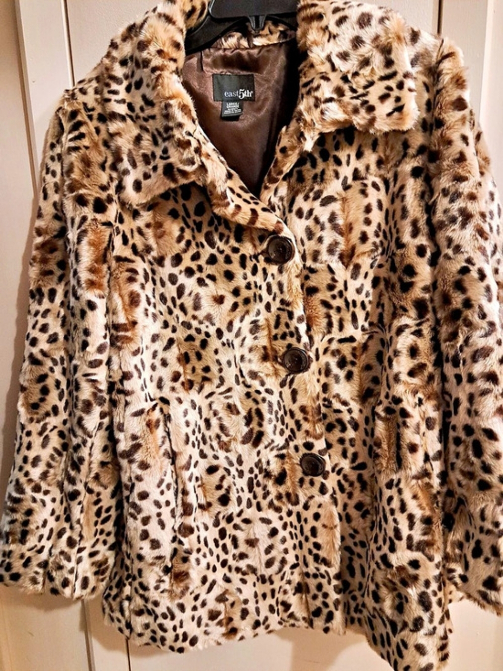 east5th Cheetah Print Coat Brown & Black Size Large NWT